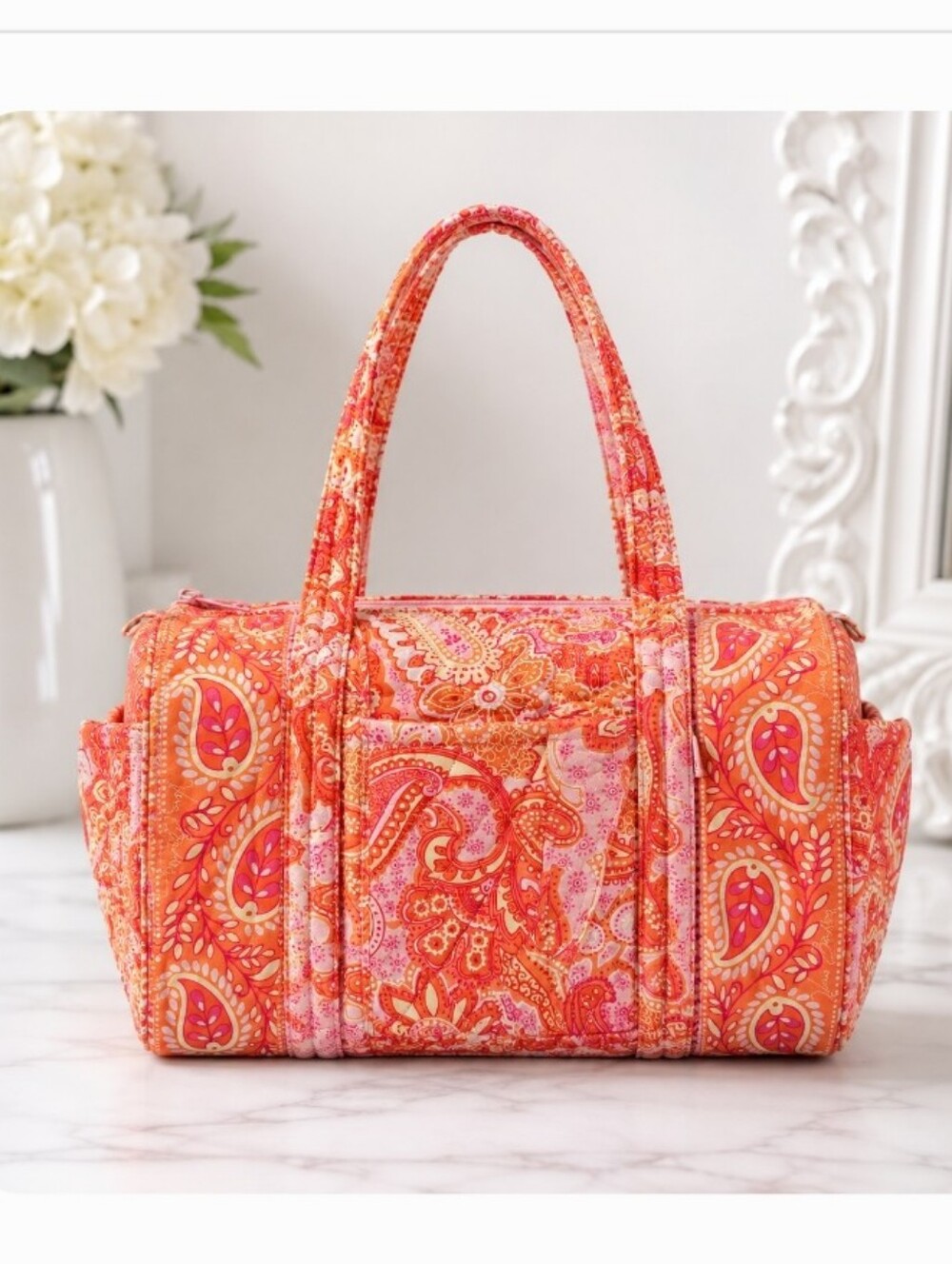 Vera Bradley Original 100 Handbag Sherbet Paisley Quilted Cotton
